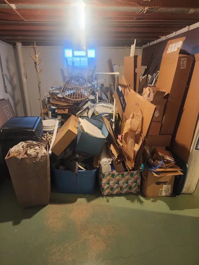 Roll-off dumpster container at job site for 4 Yard Dumpster Rental in Lexington